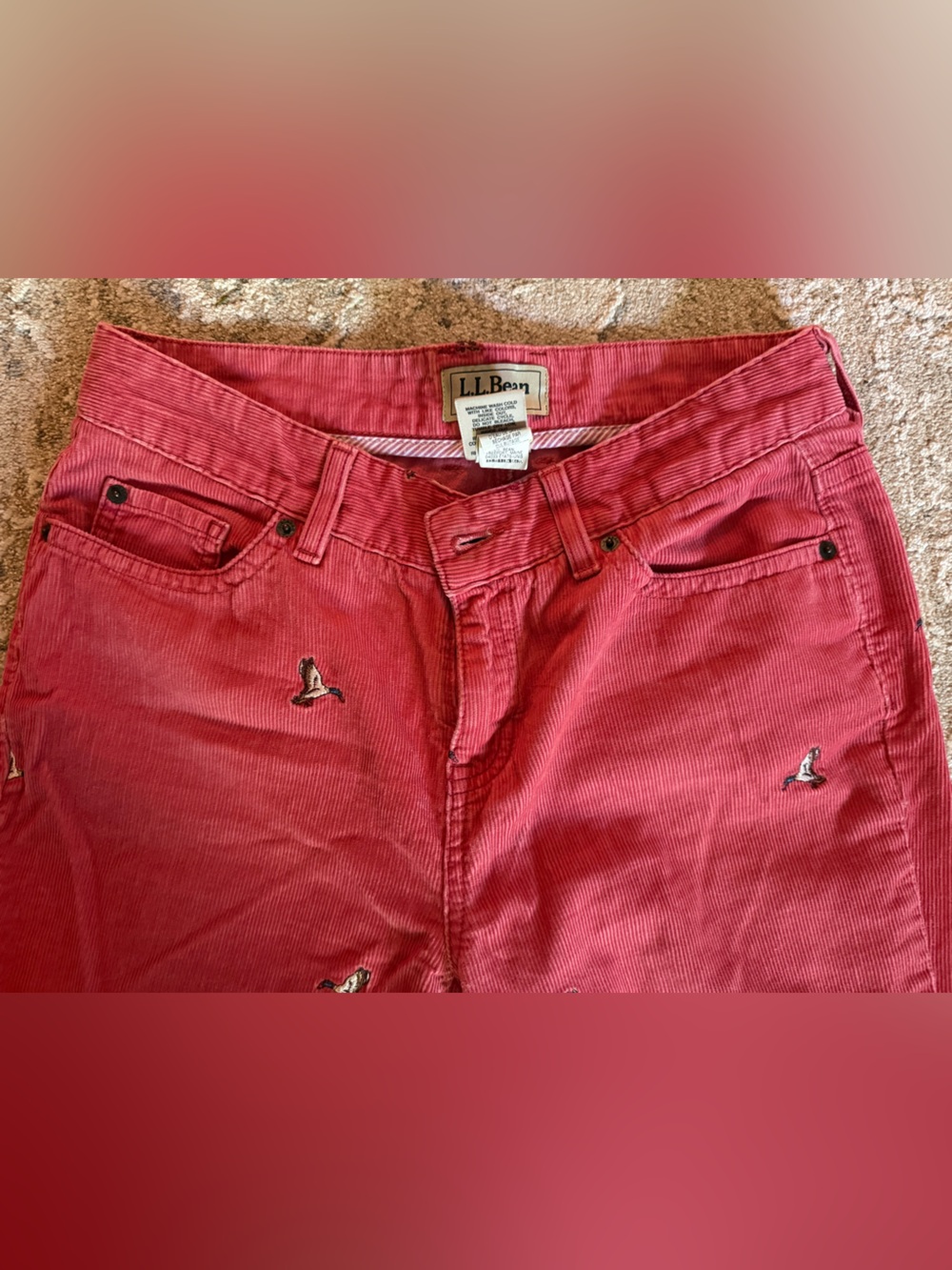 Pants L.L.Bean petite pants Stretch Corduroy Straight Leg Pants - Mallard - Picture 5 of 11